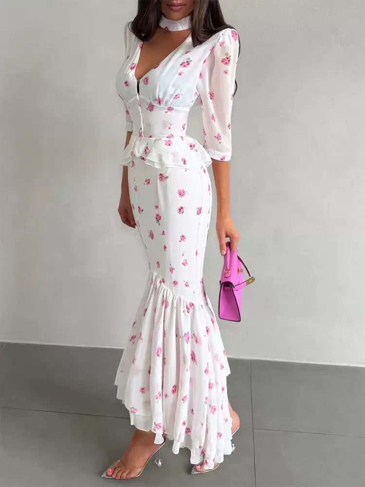 2 pieces set “PINK FROWER”