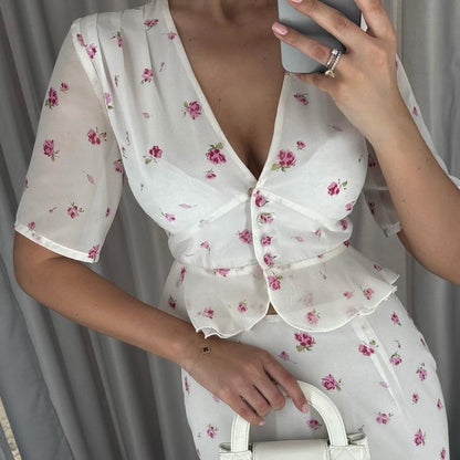 2 pieces set “PINK FROWER”